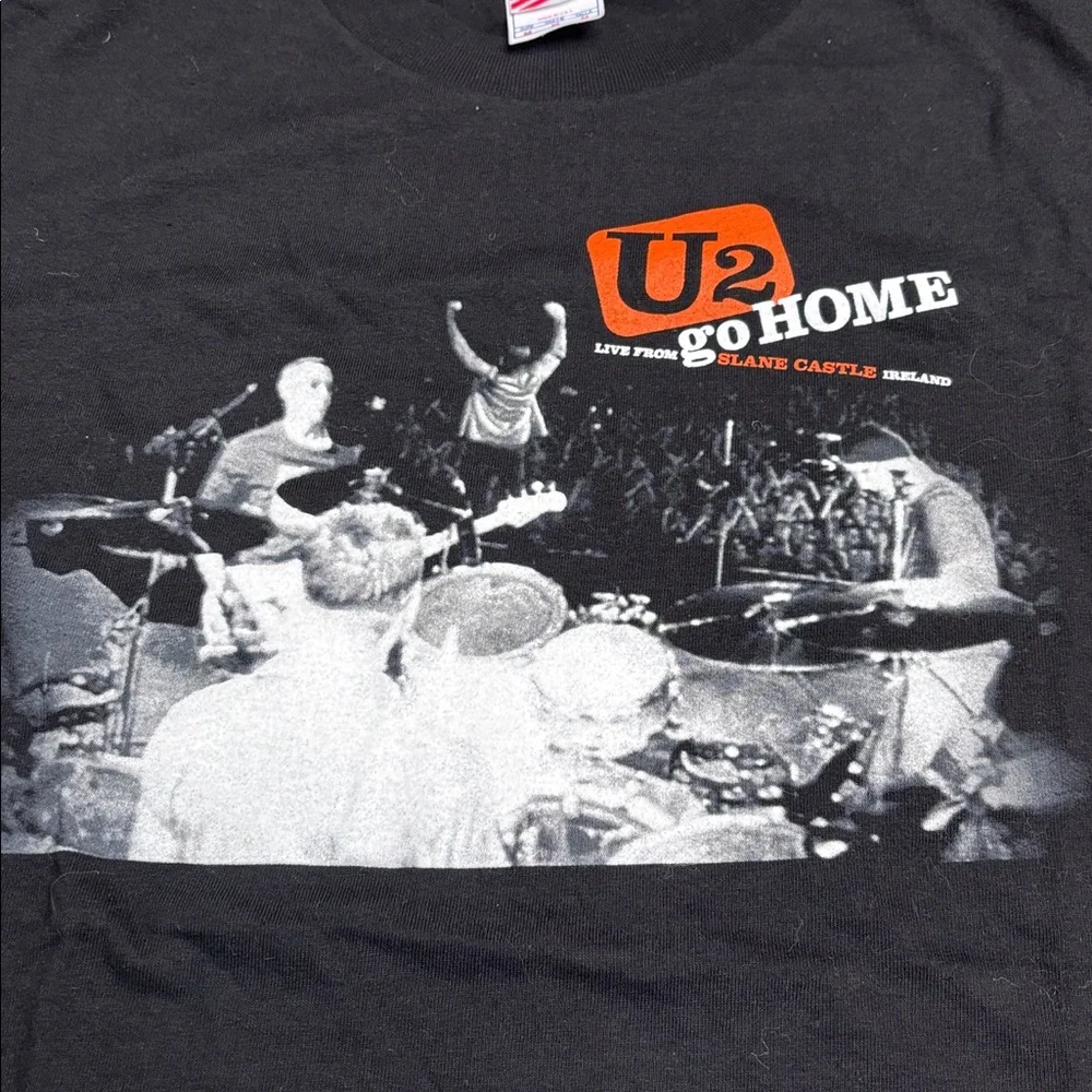U2 Slane Castle Graphic T-Shirt Black Mediun - Picture 2 of 5